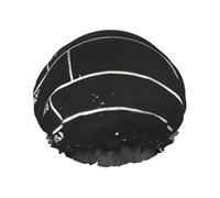 Cuffia da doccia riutilizzabile con stampa nera classica per film classico per le donne cuffie da doccia con elastico a doppio strato per bagno capelli lunghi