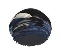 Cuffia da doccia riutilizzabile con stampa orca killer whale per donne, cuffia per capelli a doppio strato, cuffia per capelli per adulti per tutti i capelli