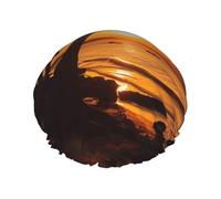 Cuffia da doccia riutilizzabile da donna, impermeabile, a doppio strato, con alberi in riva al mare, tramonto, per saloni termali, grandi dimensioni, per tutte le lunghezze di capelli