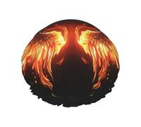 Cuffia da doccia riutilizzabile da donna, impermeabile, a doppio strato, con ali ad angolo di fuoco, per saloni termali, grandi dimensioni, per tutte le lunghezze di capelli