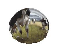 Cuffia da doccia riutilizzabile da donna, impermeabile, a doppio strato, con immagini di mucche, cappello da doccia per donne, spa e salone, di grandi dimensioni, per tutte le lunghezze di capelli