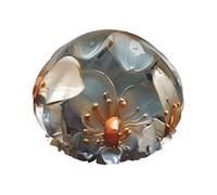 Cuffia da doccia riutilizzabile da donna, impermeabile, a doppio strato, per capelli da bagno, arte astratta, cappello da doccia per donne, spa salone, grandi dimensioni per tutte le lunghezze di