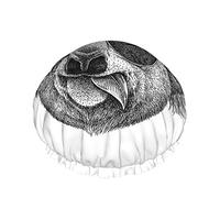 Cuffia da doccia riutilizzabile Koala in bianco e nero Occhiali da sole fantastici Australia Orso Schizzo di animali Ritratto artistico Cuffia da doccia grande Cuffia per capelli da doccia, cuffia d