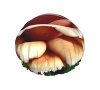 Cuffia da doccia rustica con stampa di rose - cuffia per capelli da bagno riutilizzabile, doppio strato, cinturino elastico regolabile, durevole essenziale da viaggio