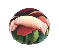 Cuffia da doccia rustica con stampa di rose - Cuffia per capelli da bagno riutilizzabile, doppio strato, cinturino elastico regolabile, durevole essenziale da viaggio