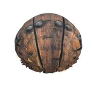 Cuffia da doccia rustica in legno con stampa porta, cuffia da doccia foderata per donne, riutilizzabile, cuffia da bagno impermeabile a doppio strato