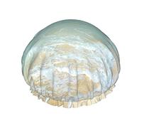 Cuffia da doccia Serene Coastal Cuffia da bagno riutilizzabile Elastico da bagno Cappello da doccia Morbido impermeabile Per cappucci per capelli di tutte le lunghezze