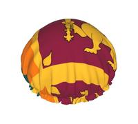 Cuffia da doccia stampata con bandiera dello Sri Lanka, riutilizzabile, appositamente progettata per i capelli lunghi delle donne, struttura a doppio strato, adatta per il bagno.