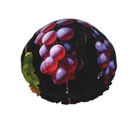 Cuffia da doccia stampata Fresh Grapes, riutilizzabile, appositamente progettata per i capelli lunghi delle donne, struttura a doppio strato, adatta per il bagno.