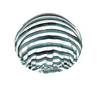 Cuffia da doccia Stripe Teal Gold Dots Cuffia da bagno riutilizzabile Cuffia da bagno elastica Cappello da doccia morbido Impermeabile per cappucci per capelli di tutte le lunghezze