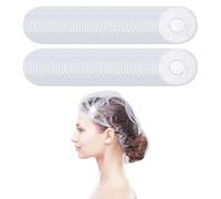 Cuffia da doccia usa e getta, 50 cm, in plastica PE trasparente, elastica, impermeabile, per casa, salone, spa e cucina, 100 pezzi