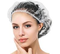 Cuffia da doccia usa e getta, in plastica, impermeabile, trasparente, per salone, spa, viaggi, hotel, doccia, trecce trasparenti