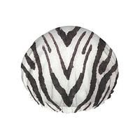Cuffia da doccia Zebra Safari Animale africano Motivo con stampa in bianco e nero Bellissime strisce Cuffie da doccia di grandi dimensioni Riutilizzabili Doppio strato Doccia Capelli Cuffia da bagno