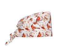 Cuffia da donna e da uomo, comoda, morbida, con stampa cardinale, regolabile, da lavoro, per infermiere, chirurgica, per donne e uomini, con fascia per il sudore