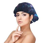 Cuffia da donna in morbido raso, con stampa Celestial Dreams, regolabile e traspirante, per capelli lunghi, ideale per andare a letto, cura dei capelli e dormire comodamente, nero, taglia unica
