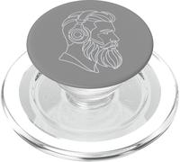 Cuffia da gioco barbuta profilo profilo linea art PopSockets PopGrip per MagSafe