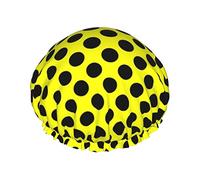 Cuffia da impermeabile a pois neri da un pollice, cuffia da bagno elastica per capelli Cuffia da bagno per capelli con protezione ambientale, doppio strato impermeabile Cappello da per