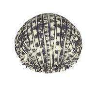 Cuffia da impermeabile astratta crema nera, cuffia elastica per capelli da bagno Protezione ambientale Cuffia da bagno per capelli, doppio strato impermeabile Cappello da da bagno