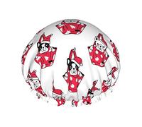 Cuffia da impermeabile Bulldog Santa, cuffia elastica per capelli da bagno Protezione ambientale Cuffia da bagno per capelli, doppio strato impermeabile Cappello da da bagno