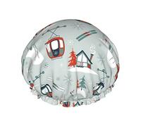 Cuffia da impermeabile classica per gondole da sci vintage, cuffia elastica per capelli da bagno Cuffia da bagno per capelli con protezione ambientale, doppio strato impermeabile Cappello da