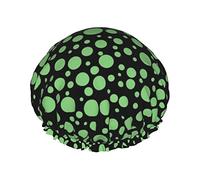 Cuffia da impermeabile Ladybird Color Spot Leaf Green, cuffia elastica per capelli da bagno Protezione ambientale Cuffia da bagno per capelli, doppio strato impermeabile Cappello da da