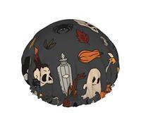 Cuffia da impermeabile modello festa di Halloween, cuffia elastica per capelli da bagno Protezione ambientale Cuffia da bagno per capelli, doppio strato impermeabile Cappello da da bag