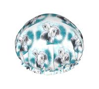 Cuffia da impermeabile Old English Sheepdog, Cuffia elastica per capelli da bagno Protezione ambientale Cuffia da bagno per capelli, Doppio strato impermeabile Cappello da da bagno