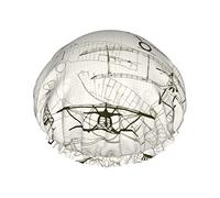 Cuffia da impermeabile per aeroplano, Cuffia per capelli da bagno elastica Cuffia da bagno per capelli con protezione ambientale, Doppio strato impermeabile Cappello da per il bagno