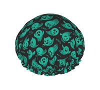 Cuffia da impermeabile per fantasmi spaventosi, cuffia per capelli da bagno elastica Cuffia da bagno per capelli con protezione ambientale, cappello da a doppio strato impermeabile