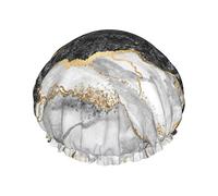 Cuffia da in marmo di lamina d'oro bianco nero Cuffia da per donna Cuffia da impermeabile a doppio strato, riutilizzabile.