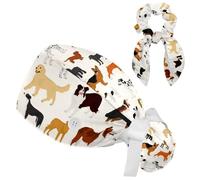 Cuffia da lavoro per cani con bottoni, regolabile, chirurgica, con fiocco, Multicolore 1, Medium