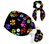 Cuffia da lavoro per cani con bottoni, regolabile, chirurgica, con fiocco, Multicolore 12, Medium