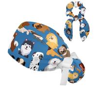 Cuffia da lavoro per cani con bottoni, regolabile, chirurgica, con fiocco, Multicolore 20, Medium