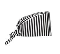 Cuffia Da Lavoro Unisex, Black And White Stripes Pattern Cuffia Cucina Traspirante, Comodo Berretto Da Lavoro Per Donna Uomo