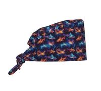 Cuffia da lavoro unisex morbida e confortevole, regolabile, con stampa di squalo, per infermiere, chirurgica, unisex, con fascia per il sudore