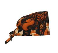 Cuffia Da Lavoro Unisex, Rustic Nature Foxes And Fall Leaves Cuffia Cucina Riutilizzabile, Multiuso Berretto Da Lavoro Per Donna Cucina