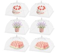 Cuffia da mosca, 6 pezzi, pieghevole, copertura per alimenti, per frutta, protezione contro le mosche, per cibo, barbecue, buffet, campeggio, picnic, pop-up (43 x 43 cm)