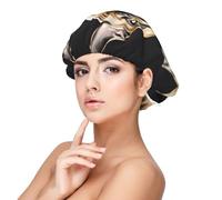 Cuffia da notte con orecchie lunghe con stampa bulldog francese, da donna, per proteggere i capelli, comoda cuffia da notte per capelli ricci e lunghi, nero, nero, taglia unica