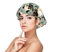 Cuffia da notte da donna con stampa carlino chihuahua, per proteggere i capelli, comoda cuffia da notte per capelli ricci e lunghi, nero, nero, taglia unica