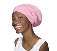 Cuffia da notte foderata in raso, ideale come regalo per donne crespe, colore: rosa