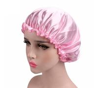 Cuffia da notte in raso di seta da donna Cuffia da bagno for doccia Cura dei capelli Bellezza Cofano Cappello Copricapo Fasce elastiche Strumenti for doccia da bagno (Color : Pink)