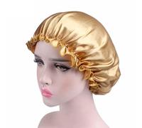 Cuffia da notte in raso di seta da donna Cuffia da bagno for doccia Cura dei capelli Bellezza Cofano Cappello Copricapo Fasce elastiche Strumenti for doccia da bagno (Color : Gold)