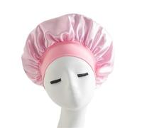 Cuffia da Notte in Seta Cappello da notte in raso, tessuto rotondo in seta, protezione for capelli, comfort, berretto for quattro stagioni(Pink)