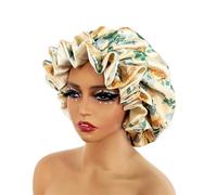 Cuffia da Notte in Seta Cuffia da notte in raso donna, a doppio strato, seta, grande, for signora, con stampa, fascia la testa(Color15)