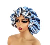 Cuffia da Notte in Seta Cuffia da notte in raso donna, a doppio strato, seta, grande, for signora, con stampa, fascia la testa(Color6)
