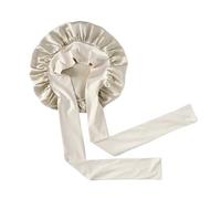 Cuffia da Notte in Seta Cuffia da notte in seta for donna con ampia fascia elastica for la cura dei capelli intrecciati e for tutti i tipi di(Beige)