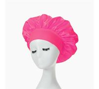Cuffia da Notte in Seta Cuffia for capelli for donne che dormono, cuffia da notte a tesa larga, for ricci e for uomini(Pink red)