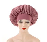 Cuffia da Notte in Seta Cuffia for capelli for donne che dormono, cuffia da notte a tesa larga, for ricci e for uomini(Dark pink)