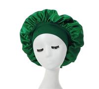 Cuffia da Notte in Seta Cuffia for capelli for donne che dormono, cuffia da notte a tesa larga, for ricci e for uomini(Dark green)