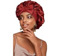 Cuffia da Notte in Seta Cuffia in seta for dormire, cuffia avvolgente raso capelli da donna, a doppio strato con fascia, accessori